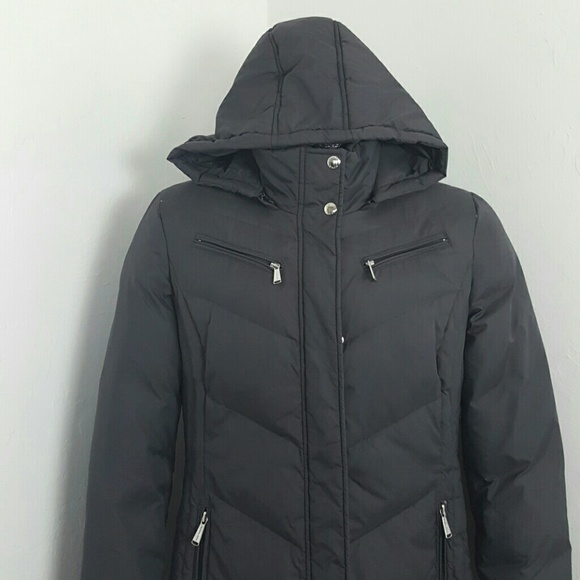 Michael Michael Kors women gray winter hoodie full zipper coat jacket size M - Picture 3 of 8